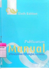 Image of Publication Manual Of The American Psychological Association